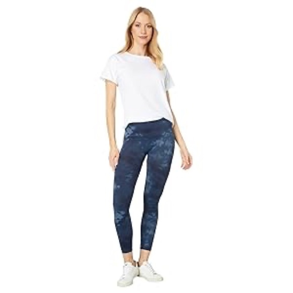 Spanx Blue Tie Dye Cropped Leggings High Rise M